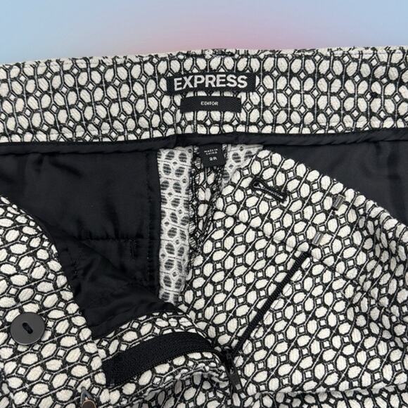 EXPRESS Women’s 2R Black White EDITOR Pant - Picture 4 of 4
